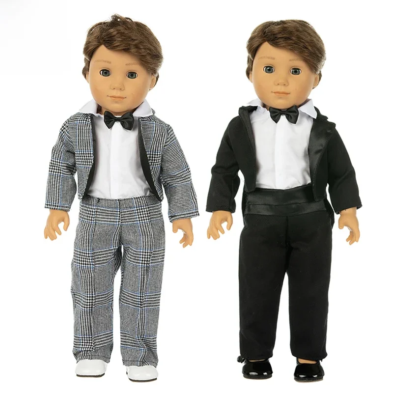 18-calowa lalka logan chłopiec ubrania garnitur jaskółczy ogon amerykańska og dziewczyna panna młoda sukienka Baby doll kurtka z kapturem dla 18-calowego chłopca lalka garnitur — zdjęcie 2