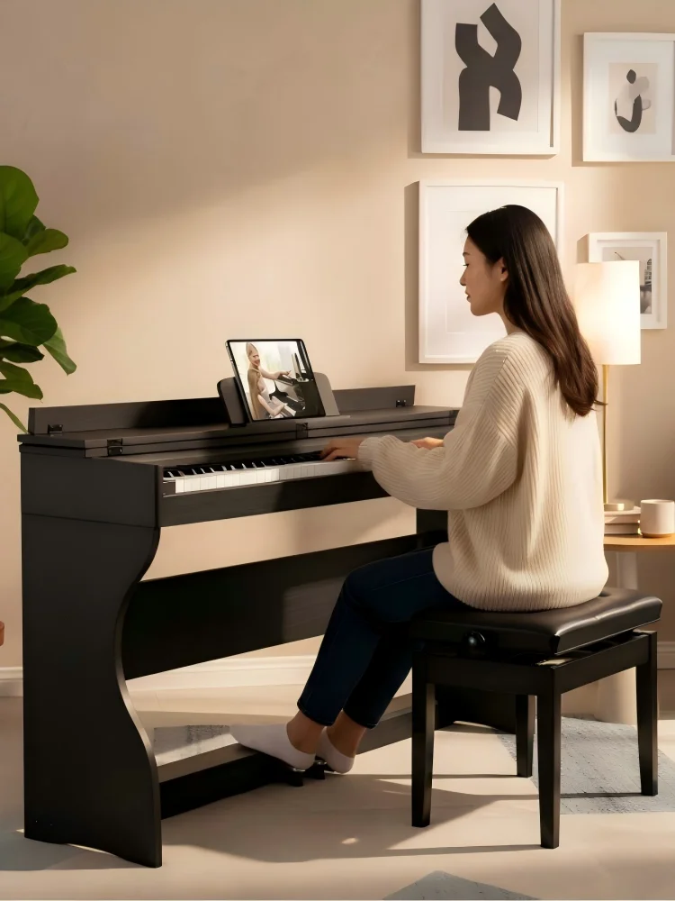 MUSTAR Digitalpiano 88 Tasten mit halbgewichteter Tastatur, E-Piano Set mit 3 Pedalen, ideales Einsteiger-Set, Schwarz Holzoptik