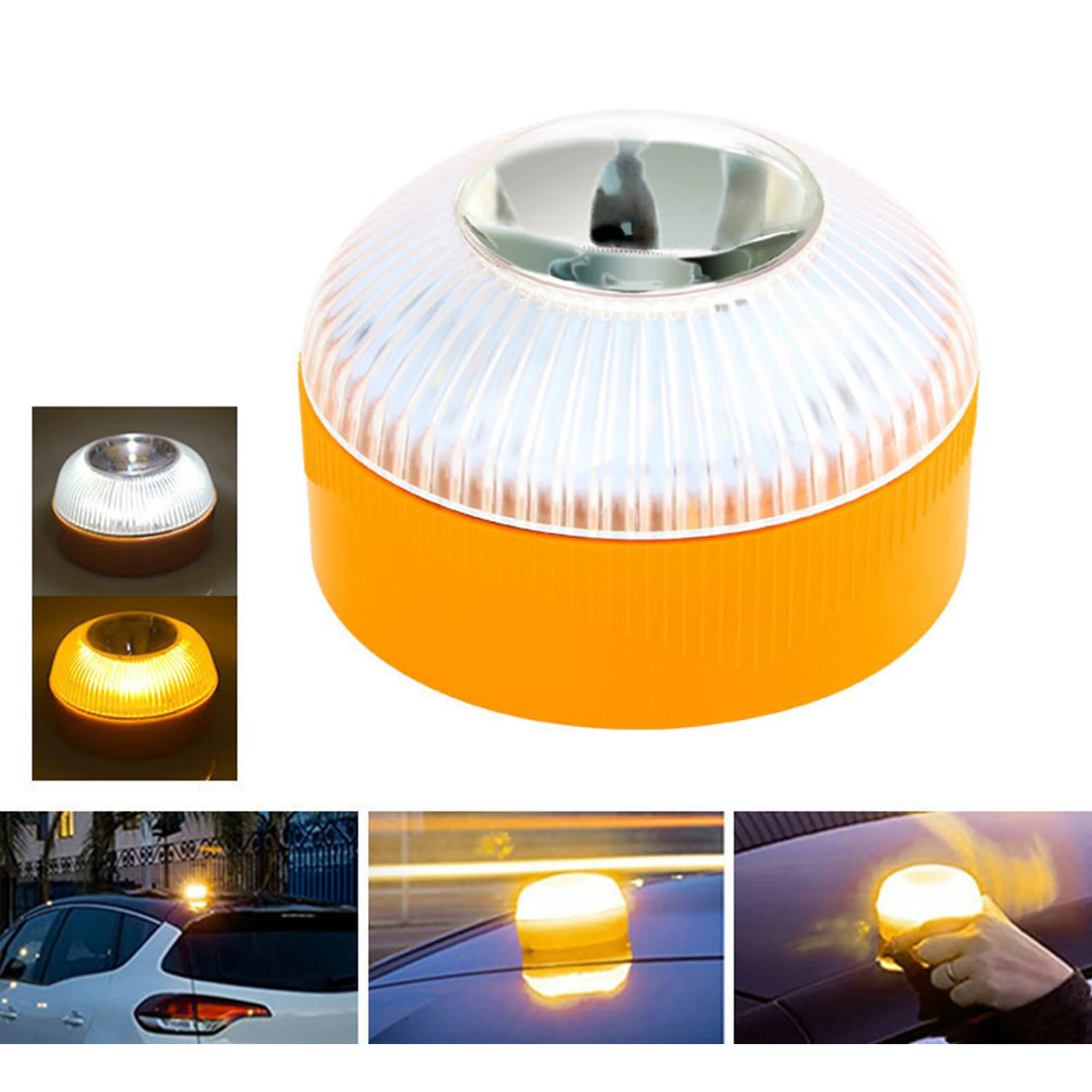 

IP65 Waterproof V16 Flashing Light LED Traffic Warning Light Emergency Light with Strong Magnetic Base Rechargeable Solar