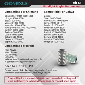 Gomexus reel núm 20mm câu cá nhẹ cho Shimano Stradic Vanford Curado Daiwa Fuego LT Ném S20 12 Dòng đánh cá chính Shimano Technium - №9
