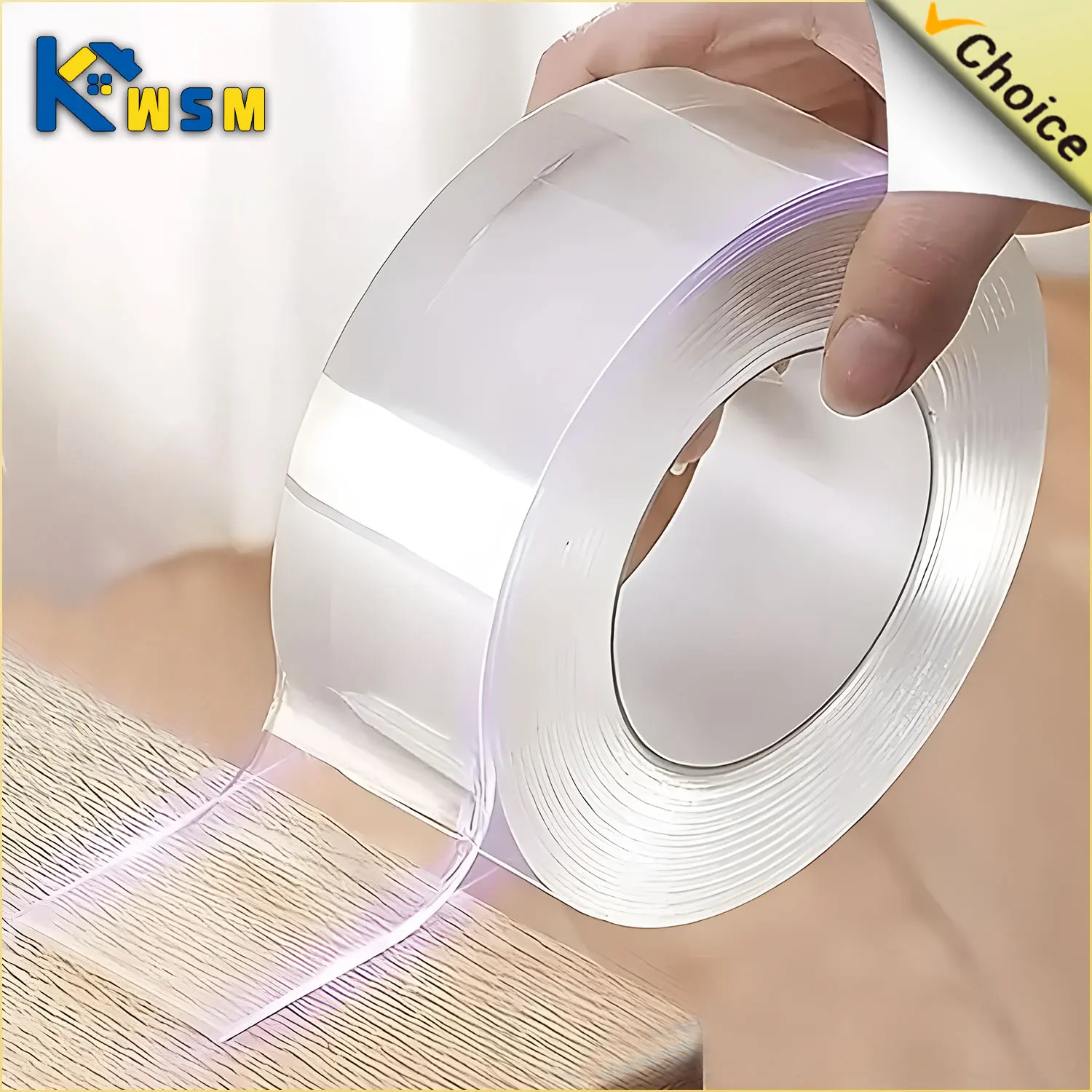 50mm Nano Tape Double Sided Tape Transparent Reusable Waterproof Adhesive Tapes Cleanable Kitchen Bathroom Supplies Tapes