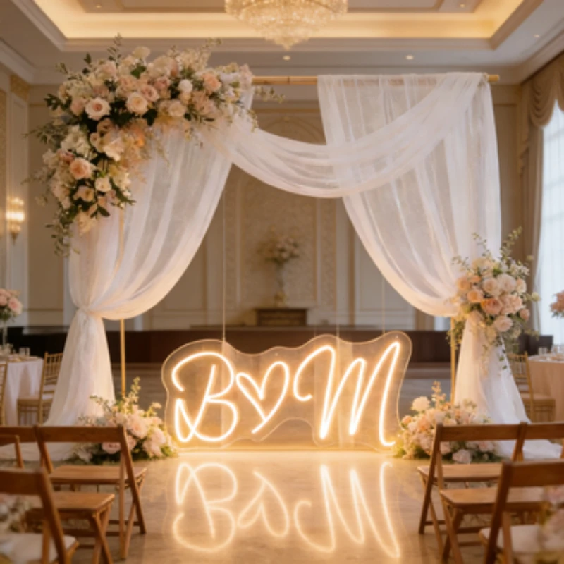 Custom Letter Heart-Shaped LED Light, Door&Wall Mounted Neon for Wedding/Party/Proposal/Anniversary Gift, Room Decor, Home Decor