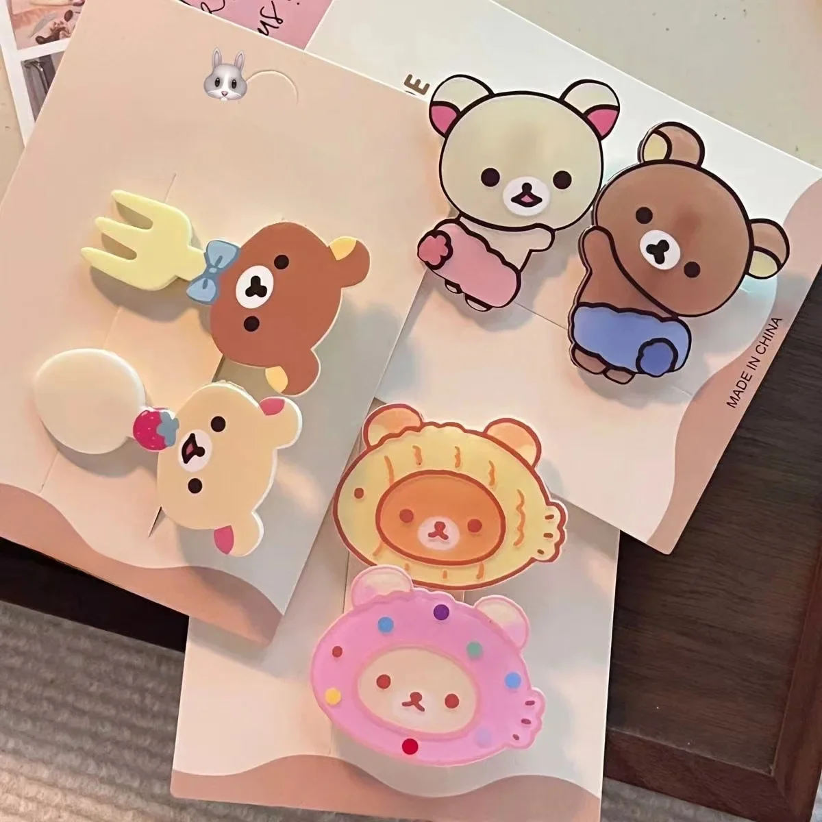 Rilakkuma pinces à cheveux pour filles nouveau Kawaii Relax ours épingle à cheveux femmes frange épingle à cheveux mode chapeaux cheveux ornements enfants cadeau