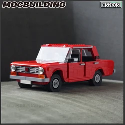 European Style Car MOC Building Block Classic Nostalgia Series Vintage Automobile 1200 Red Toy Gift Collection Birthday Present