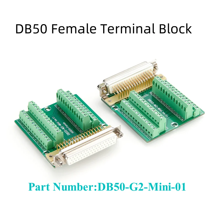 

DB50 Solderless Machining Pin Connector Female D Sub Header PCB Board to 50 pin Port Terminal Adapter Breakout Board Adapter