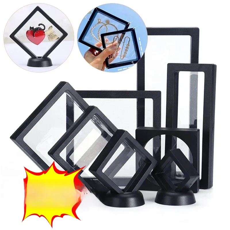 Présentoir de pièces de monnaie 7x7cm, boîte noire, cadre de pièce commémorative, décoration cadeau, support multifonction pour monnaie, 10/1 pièces