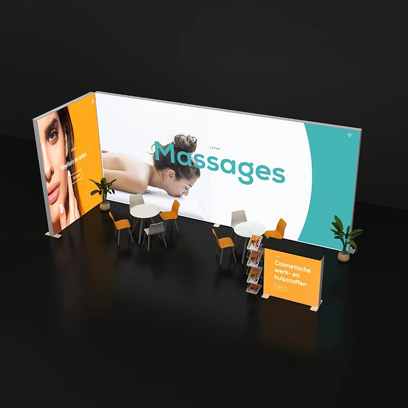 Free Standing SEG Lightbox for Exhibition Display Doubled Side Aluminium Extruded Profile Frame Textile Lightbox