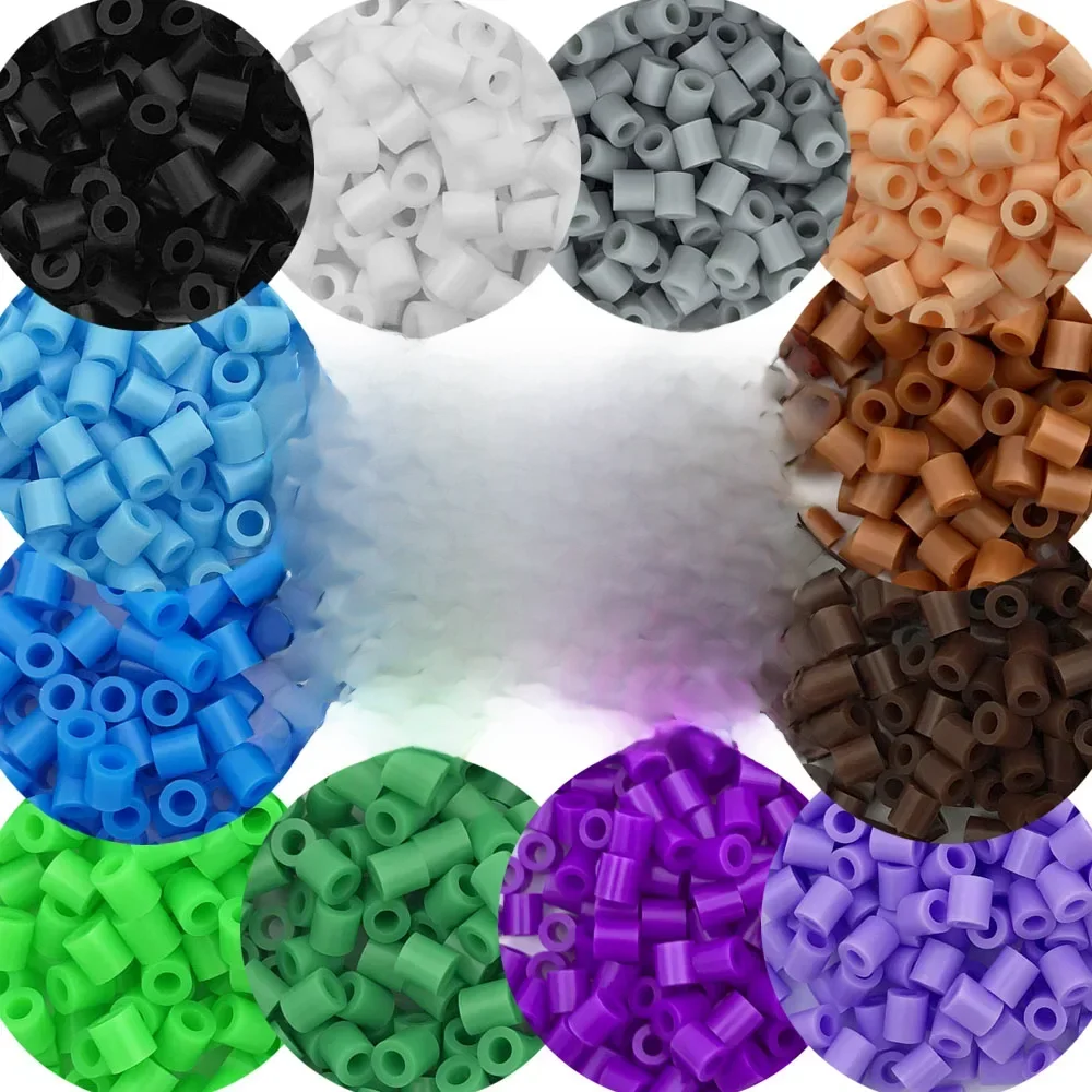 5mm 1000 pièces noir blanc gris bleu vert violet Hama perles pour enfants fer fusible perles bricolage Puzzles Pixel Art cadeau enfants jouet