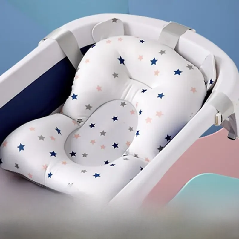 Anti-Slip Baby Bath Seat, Esteira de suporte infantil, Almofada macia do corpo conforto, Dobrável