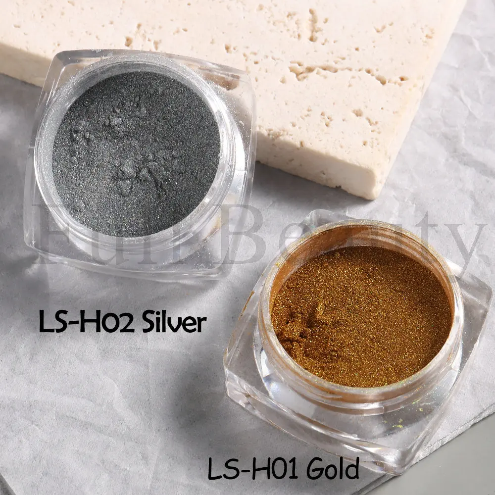 Specchio olografico polvere Glitter per unghie Shiny Aurora Laser polvere di sfregamento metallico polvere di cromo oro argento pigmento fai da te GLLSH per unghie