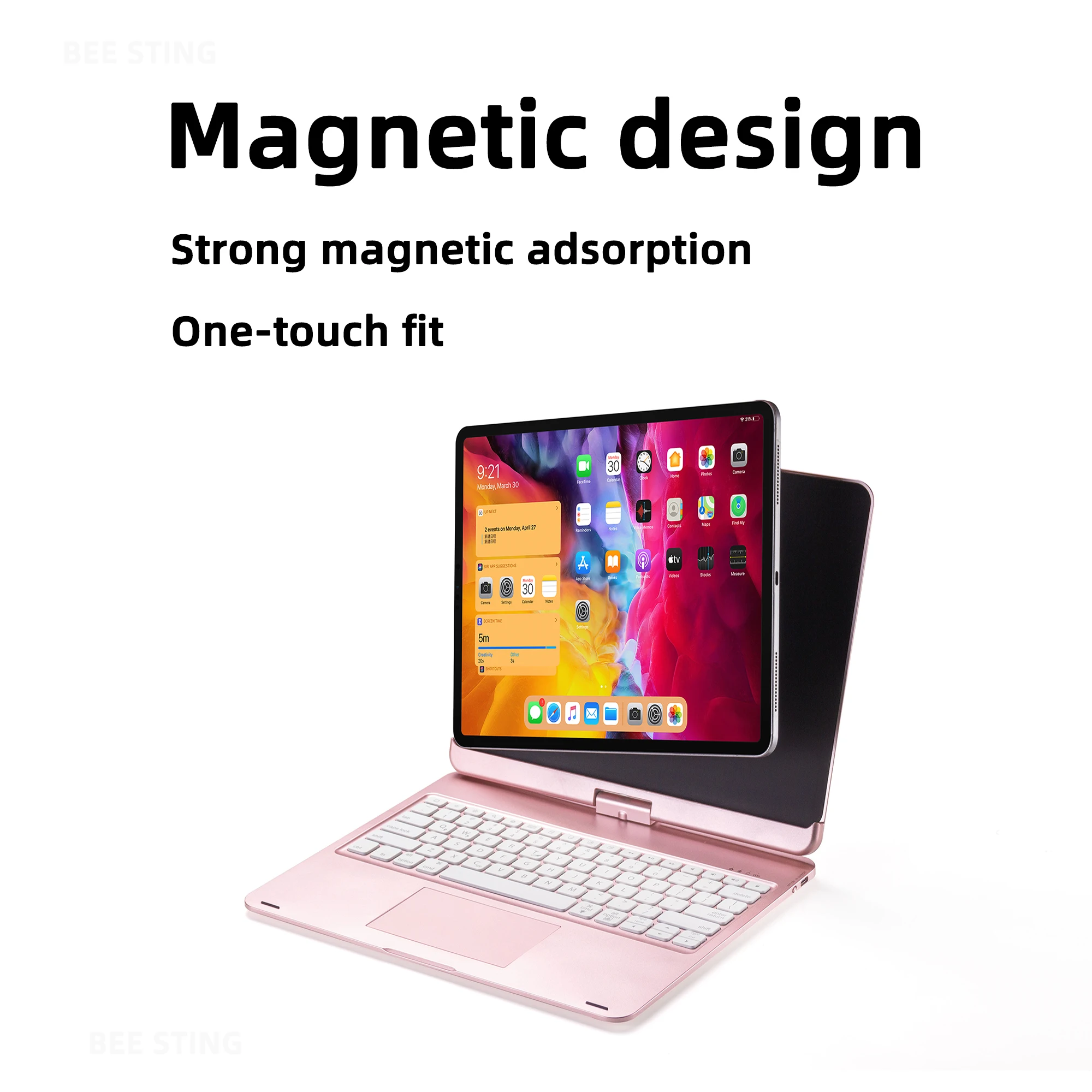 Magic Bàn Phím Ốp Lưng Ipad Pro 11 12.9 2021 2020 2018 Không Khí 4 5 10.9 2022, hàn Quốc Tiếng Ả Rập Nga Xoay Đèn Nền Bàn Phím