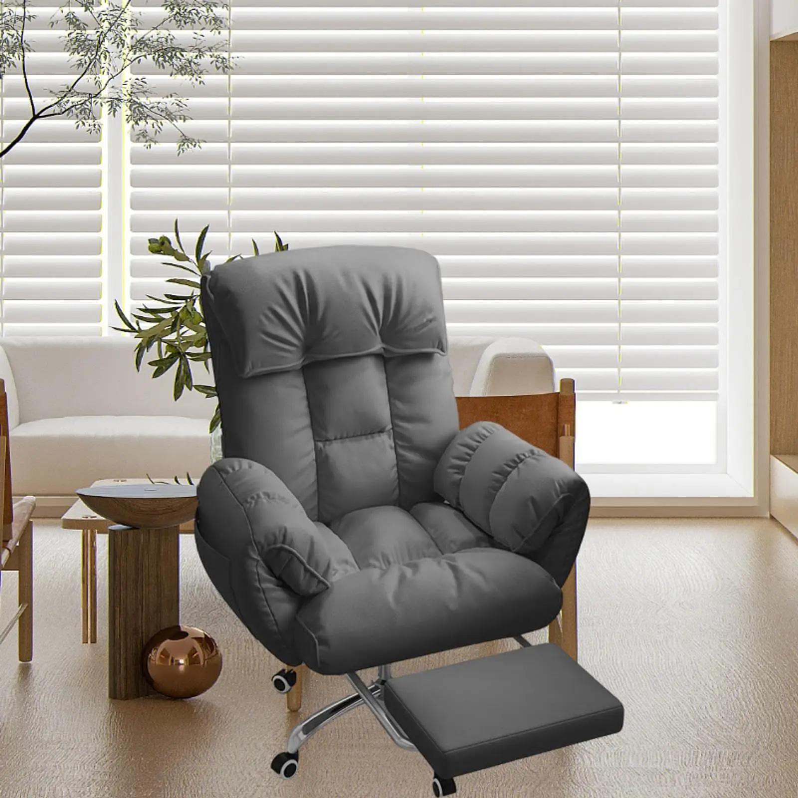 Lazy Computer Chair Executive Office Chair with Pockets Decor Reclining Chair for Furniture Reading Room Bedroom