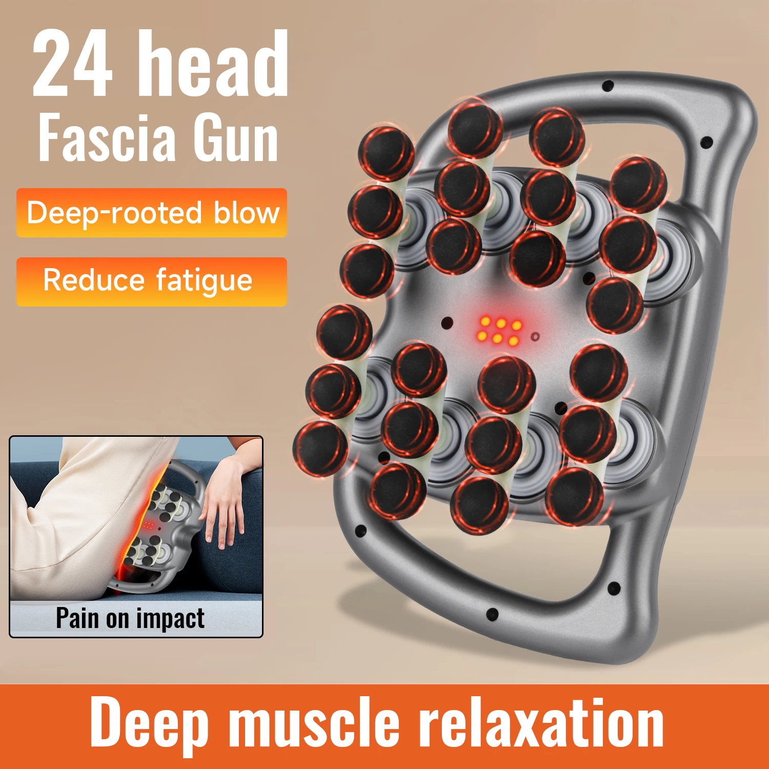 Pistolet de massage fascia 16/24, 9 modes, haute fréquence, machine de massage musculaire, détente des muscles, cou, épaules, dos, cuisses, meilleur cadeau