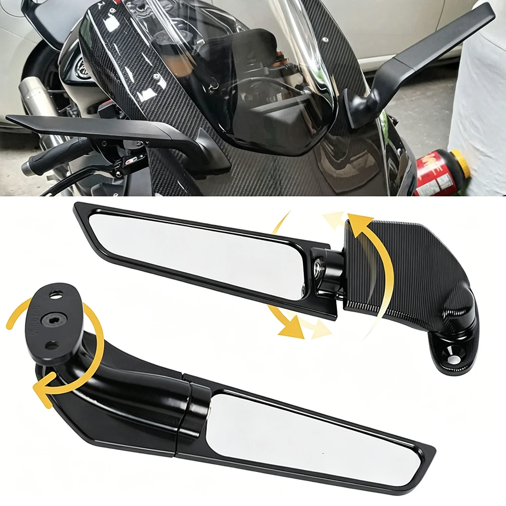 For CFMOTO SR250 250SR Side Mirrors Modified Wind Wing Rotating Espelhos Moto Espejo Retrovisor Rearview Mirror