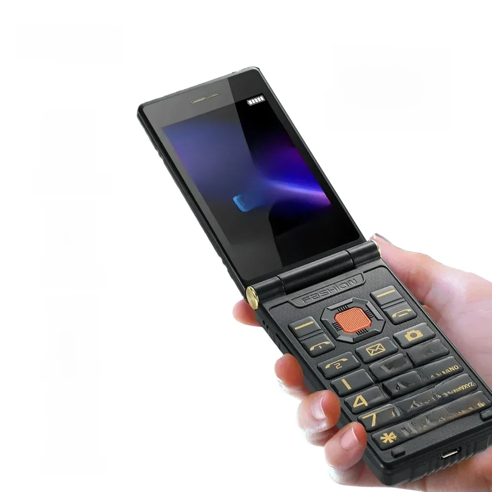 YeeMI M7+ Wytrzymały telefon komórkowy z dużym przyciskiem i dużymi czcionkami Dual SIM Dual Screen Filp Phone 6800mAh 4G Clamshell Cellphone For Old Man SOS — zdjęcie produktu 7