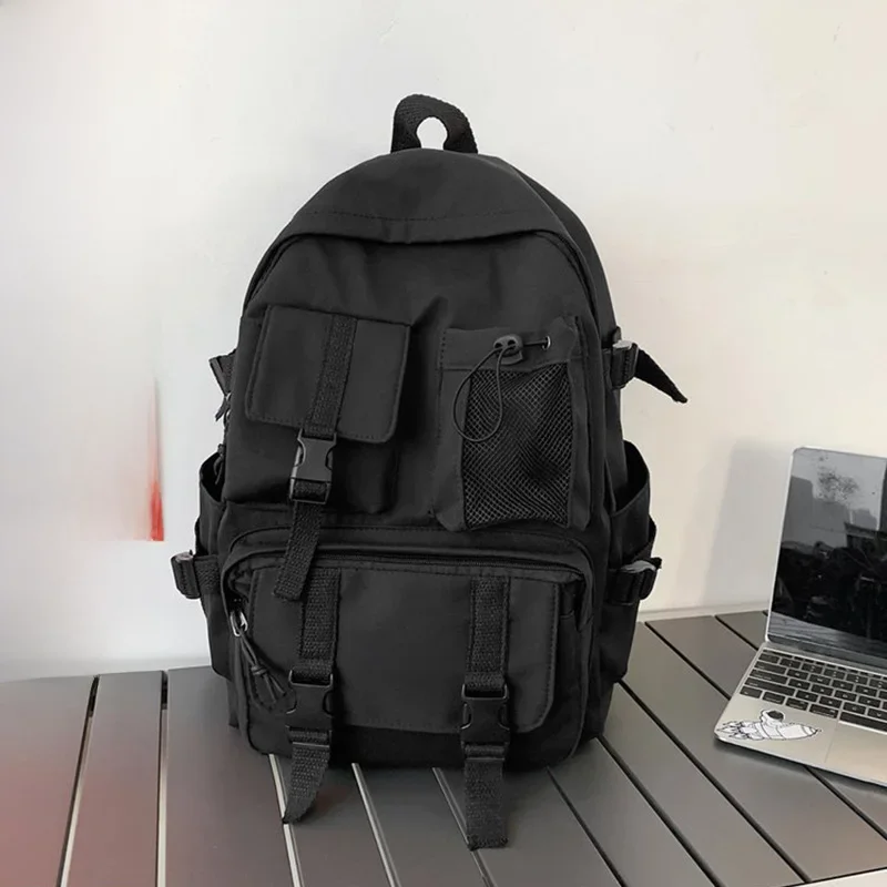 Sac à dos à poches multiples pour hommes et femmes, sac de styliste avec boucle d'insertion en toile, sacs à dos pour ordinateur portable pour adolescents, sacs d'école pour étudiants