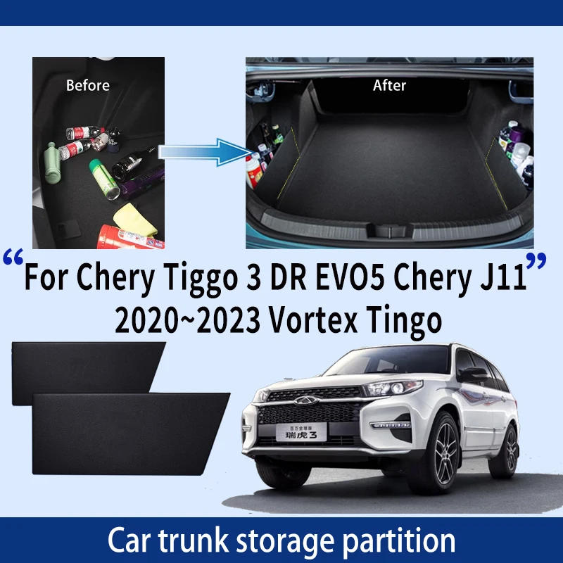 

For Chery Tiggo 3 DR EVO5 Chery J11 2020~2023 Car Trunk Storage Partition Multifunction Storage Box Auto Interior Accessories