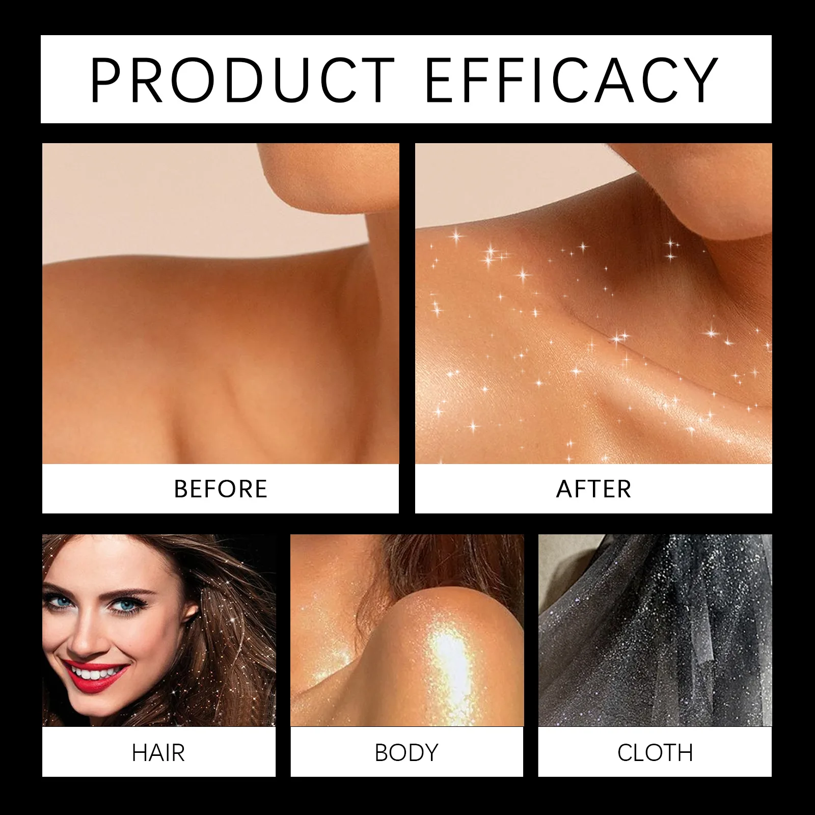 Spray brillante para el cuerpo, rostro y cabello, polvo brillante plateado y blanco, brillo de larga duración y de secado rápido para escenario, festivales, fiestas y maquillaje
