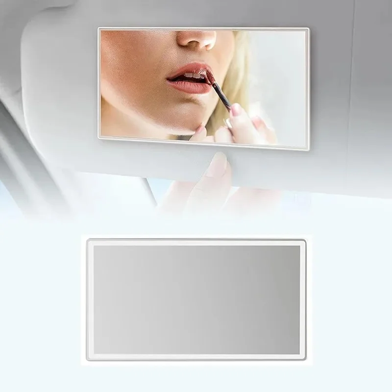 Miroir de maquillage de voiture en acier inoxydable, Portable, pare-soleil automatique, miroirs HD, miroir intérieur de voiture, style universel