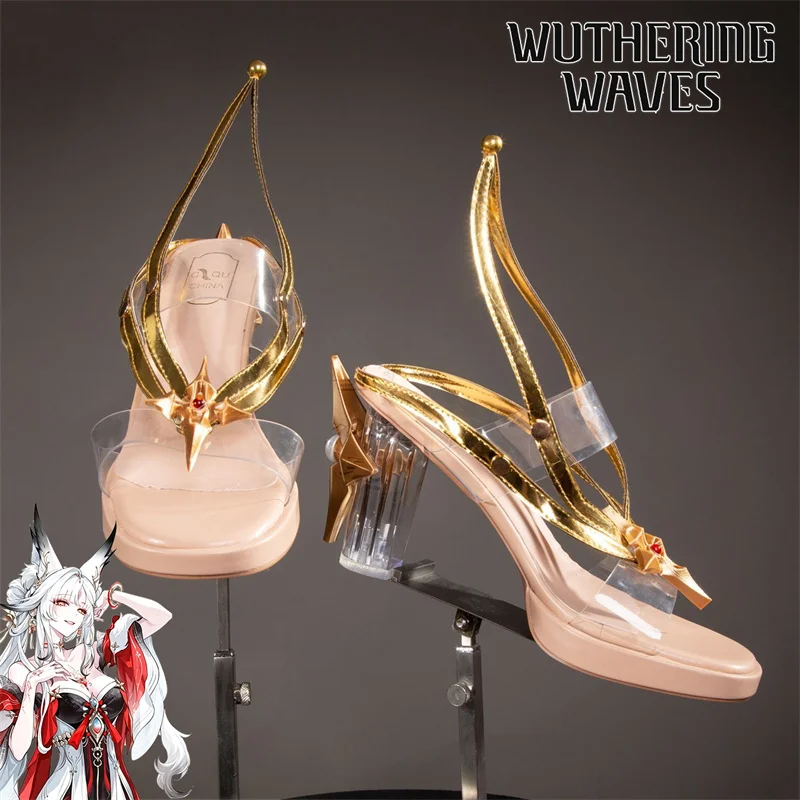 Game Wuthering Waves Hsin Fox Cosplay Shoes Women High Heel Sandals Platform Footwear Custom Accessories Halloween Carnival