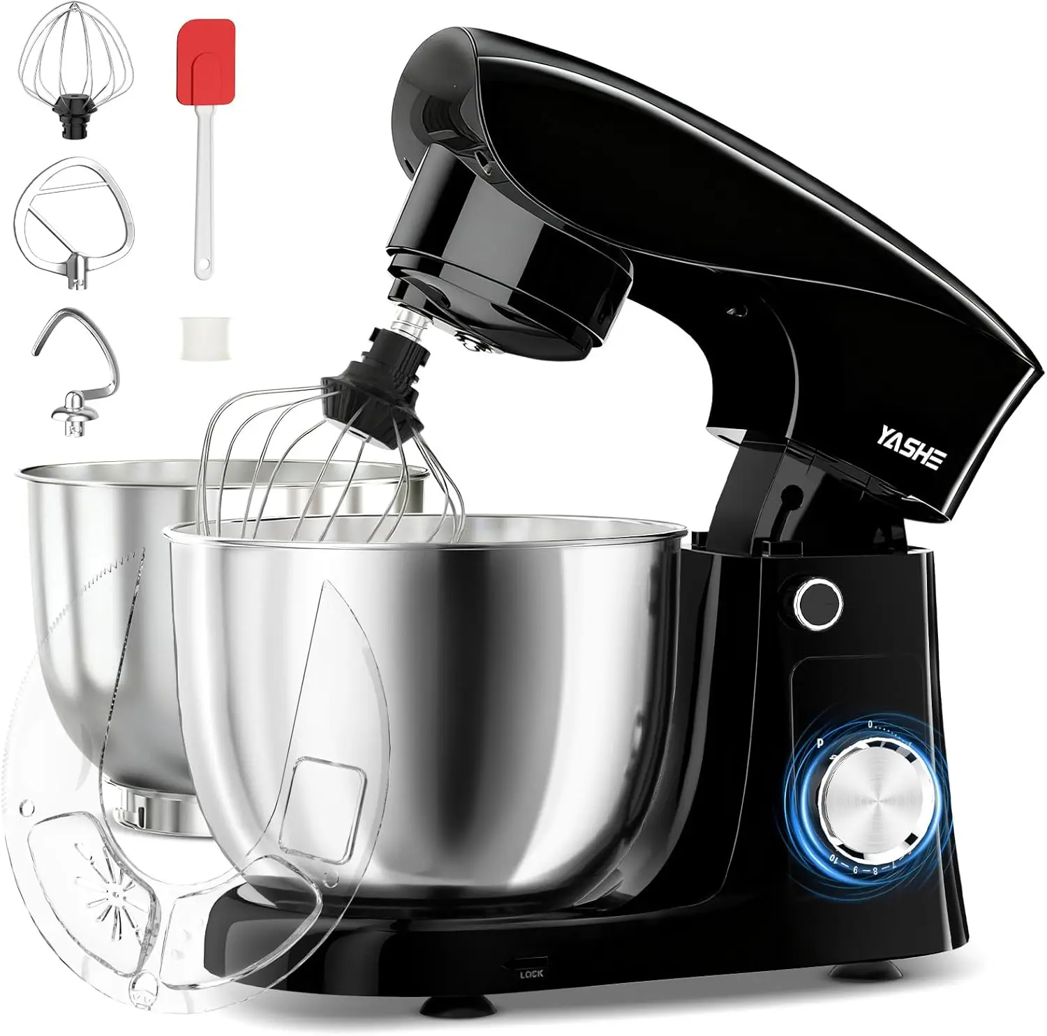 Impastatrice Planetaria 1500W, 2 Ciotole in Acciaio Inox 4,5L + 5L