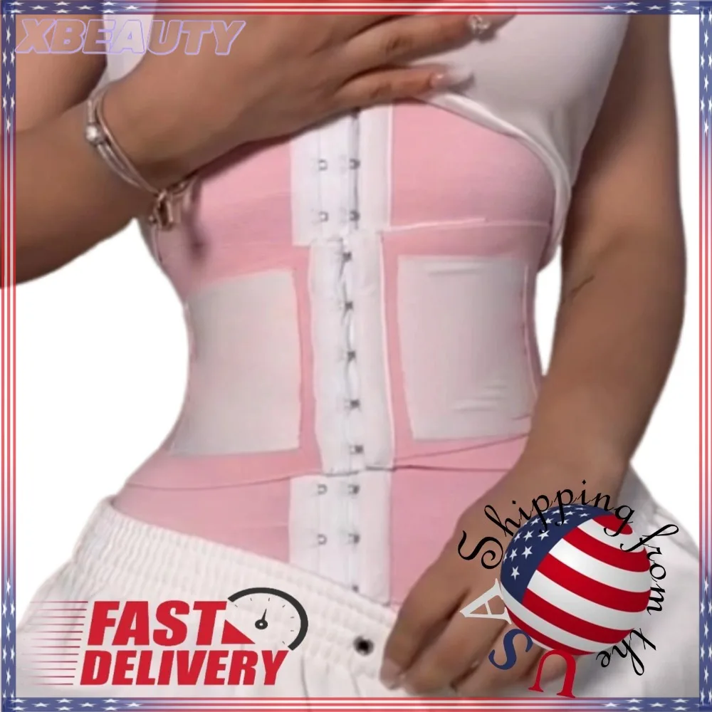 

Fajas Hourglass Waist Trainer Double Belt Corset Plus Size Double Cincher Underbust Trimmer Belt with Zip Body Shaper for Women