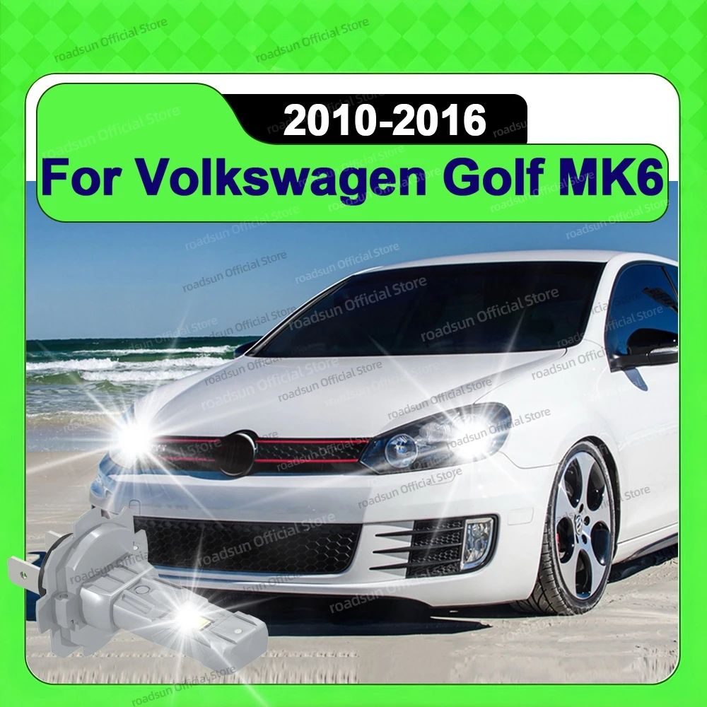 

2Pcs 30000LM LED Headlight Bulb 6000K CSP Low Beam Plug and Play For Volkswagen Golf MK6 2010 2011 2012 2013 2014 2015 2016