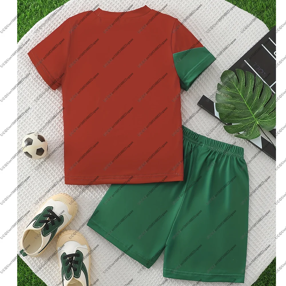 جديد كرة القدم جيرسي المحملة الرجال طفل هدية الصبي رونالدو 7 مجموعة كرة القدم عادية تي شيرت 2 قطعة رياضي تنفس السراويل الشباب الذكور سترة رياضية علوية #2