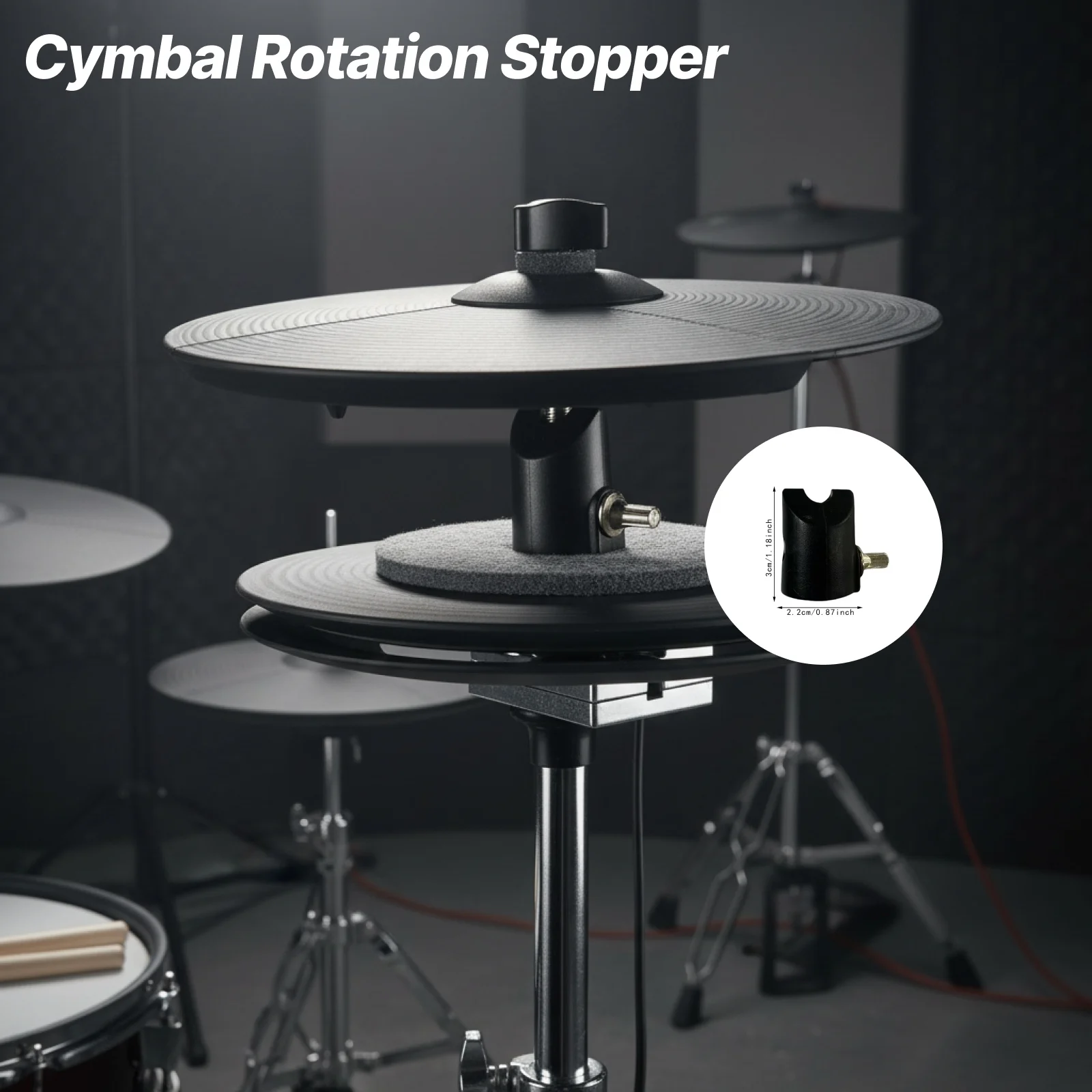 Cymbal Rotation Stopper Metal Hi Hat Drum Cymbal Holder Attachment Jazz Percussion Accessories for Drum Set