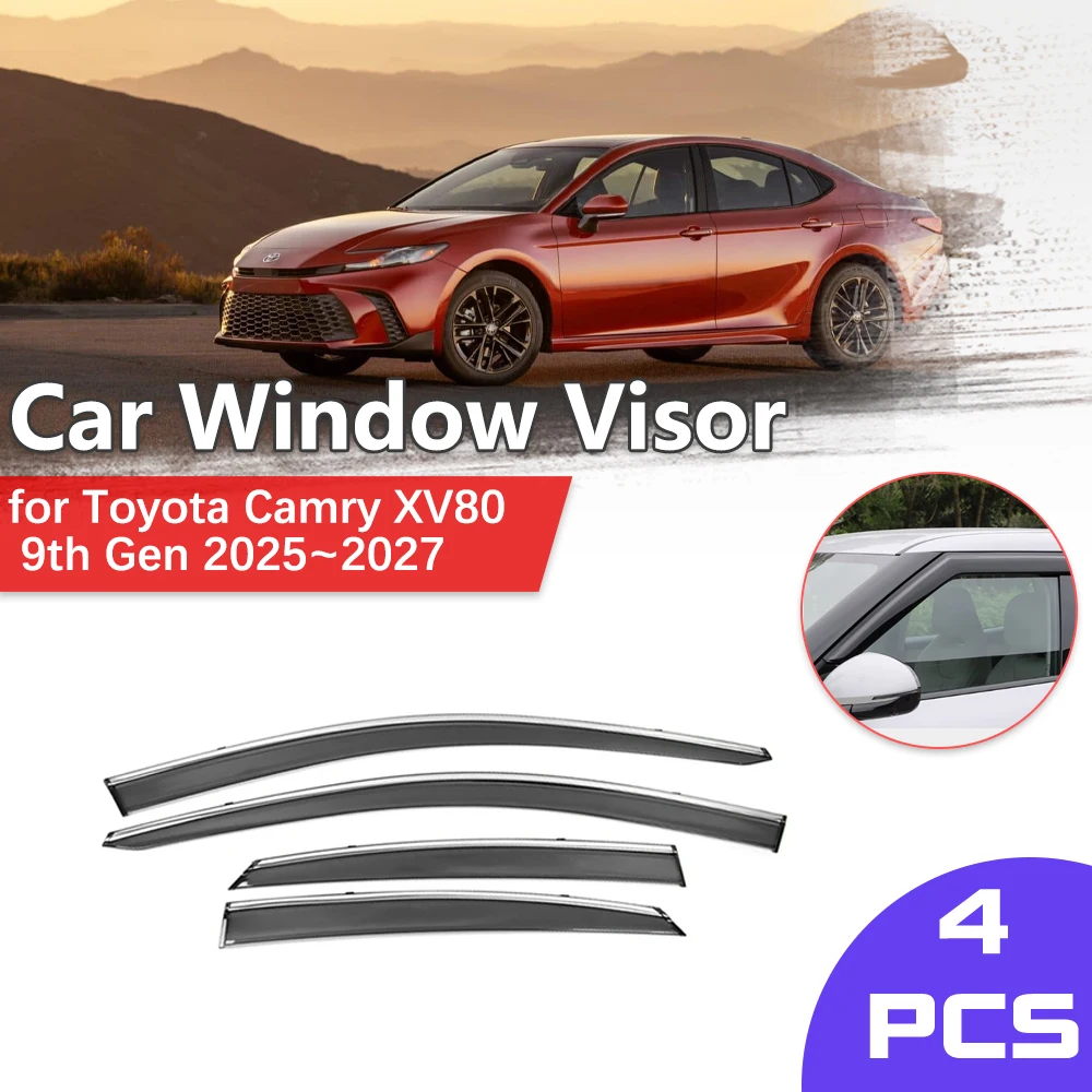 Car Window Visor Shelter for Toyota Camry XV80 9th Gen 2025~2027 Rain Eyebrow Sun Vent Awning Smoke Deflector Guard Accessories