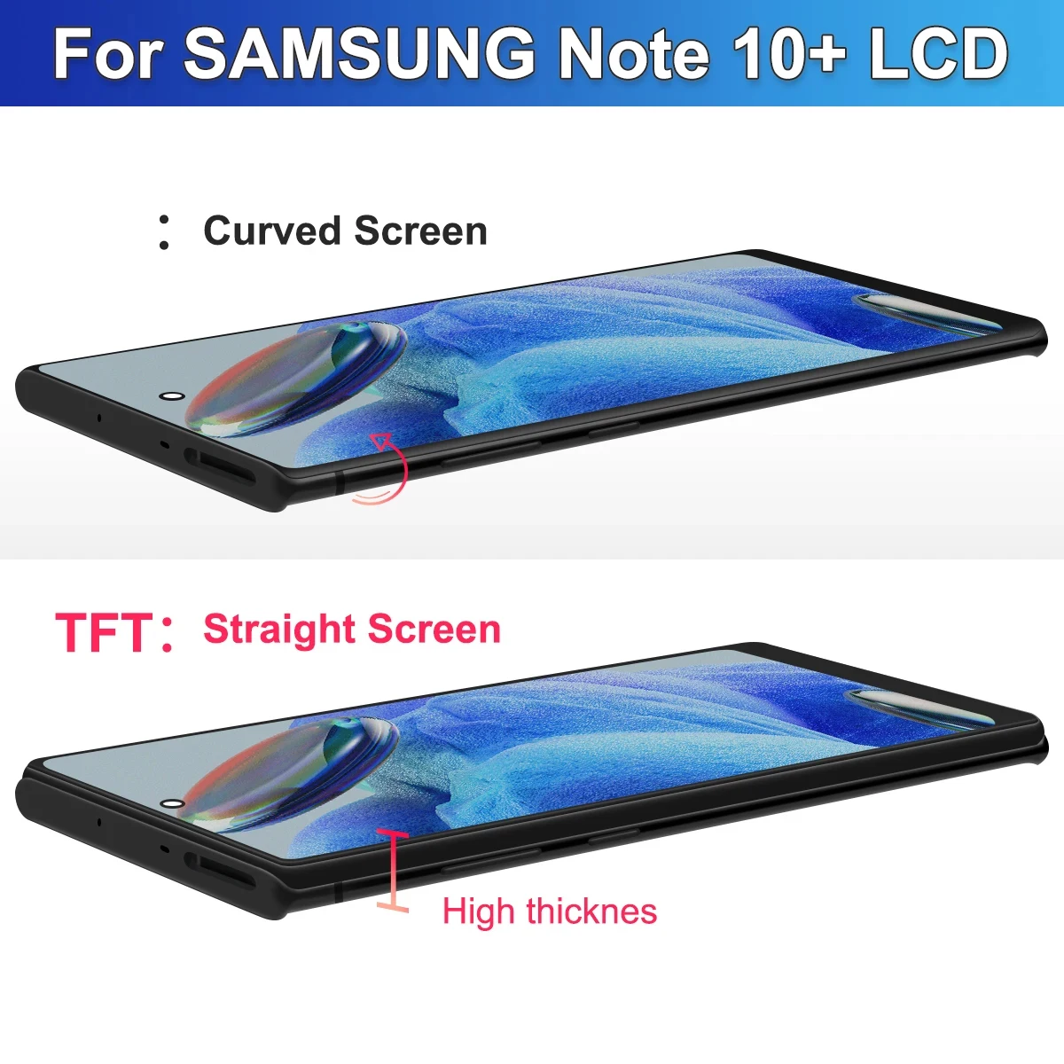 TFT Note 10 Plus Display Screen for Samsung Galaxy Note10+ N975F N975F/DS Lcd Display Touch Screen Assembly with Frame Parts