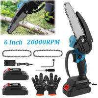 6 Inch Cordless Electric Chainsaw Rechargeable Handheld Mini Electric Saw With 2PCS Battery Woodworking baking Power Tool