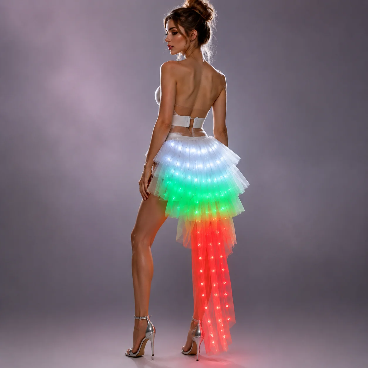 Fashion Dance LED Tutu Skirt Up Neon Fancy Rainbow Mini Tutu Fancy Costume Adult Light Skirt TFS Corset Tutu Skirtr