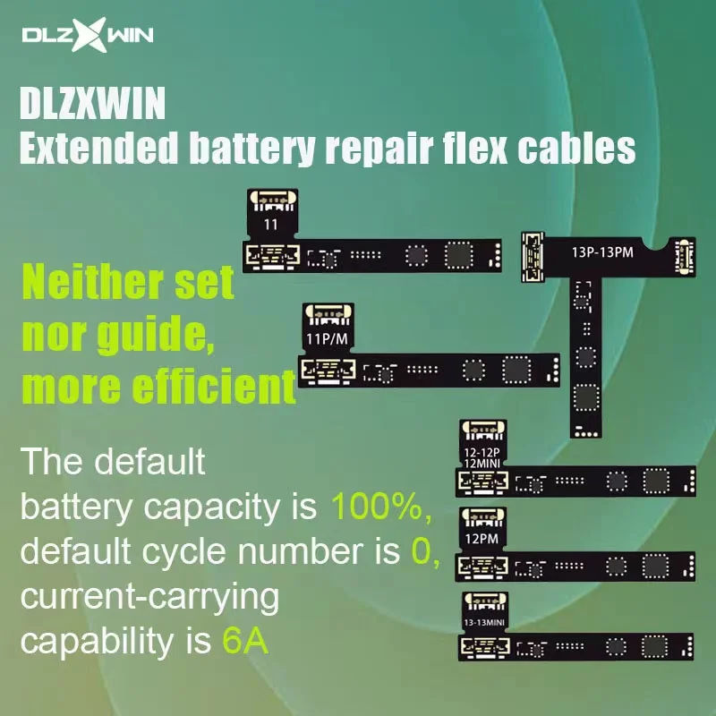 DLZXWIN Extended Battery Repair Flex Cble (Neither Set Nor Guide Needed) For iPhone 11 to 13 Pro Max