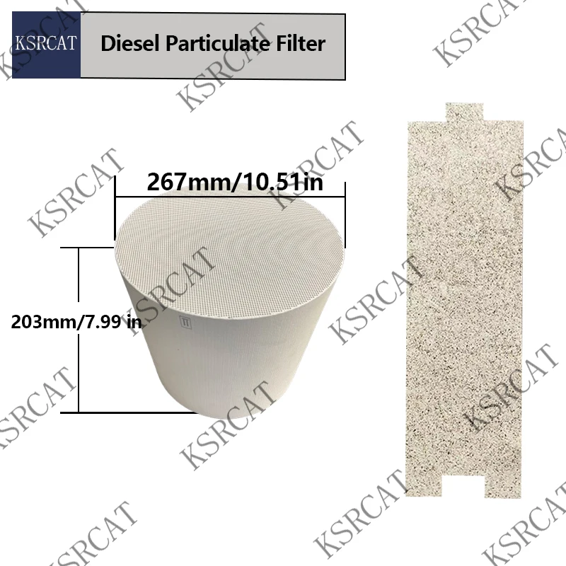 

267x203mm 300CPSI Ceramic DPF For Carrier Core Honeycomb For Diesel Particulate Filter Exhaust Filtration System