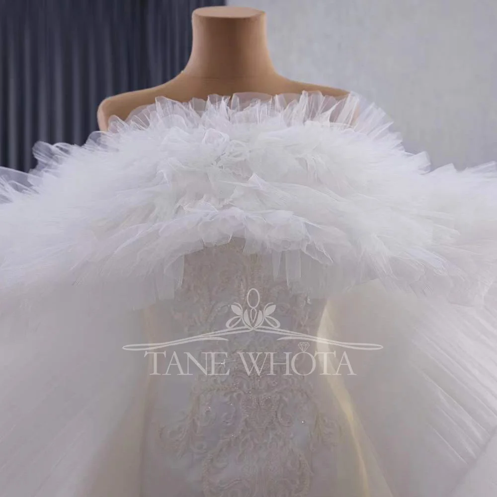 Elegant Mermaid Wedding Inner Gown Tiered Lace Up Back For Women Special Occasion Dress view 5