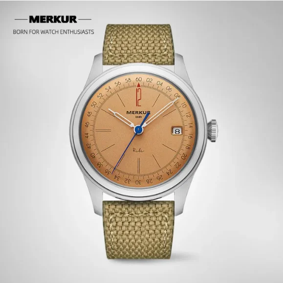 Merkur Watch Salman Dial Vintage Manual Mechanical Watch Mens Skin Diver Watch Calendar Casual Dress Watches