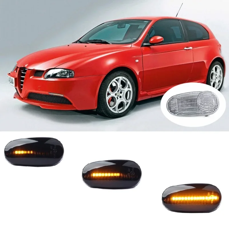 Dla Alfa Romeo 147 937 2000 2001 2002 2003 2004 2005 dynamiczne kierunkowskaz boczny włącz lampy kierunkowskazu światła — zdjęcie 2