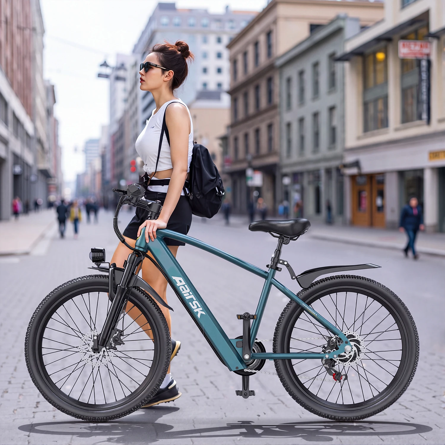 Image of Aairsk GT300 E-Bike für Erwachsene, 36V 10AH 7-Gang E-Bike mit NFC-Smart-Lock, 26" Reifen Mountainbike, 40-50 km Reichweite, leichtes Offroad-Fahrrad für Männer und Frauen.