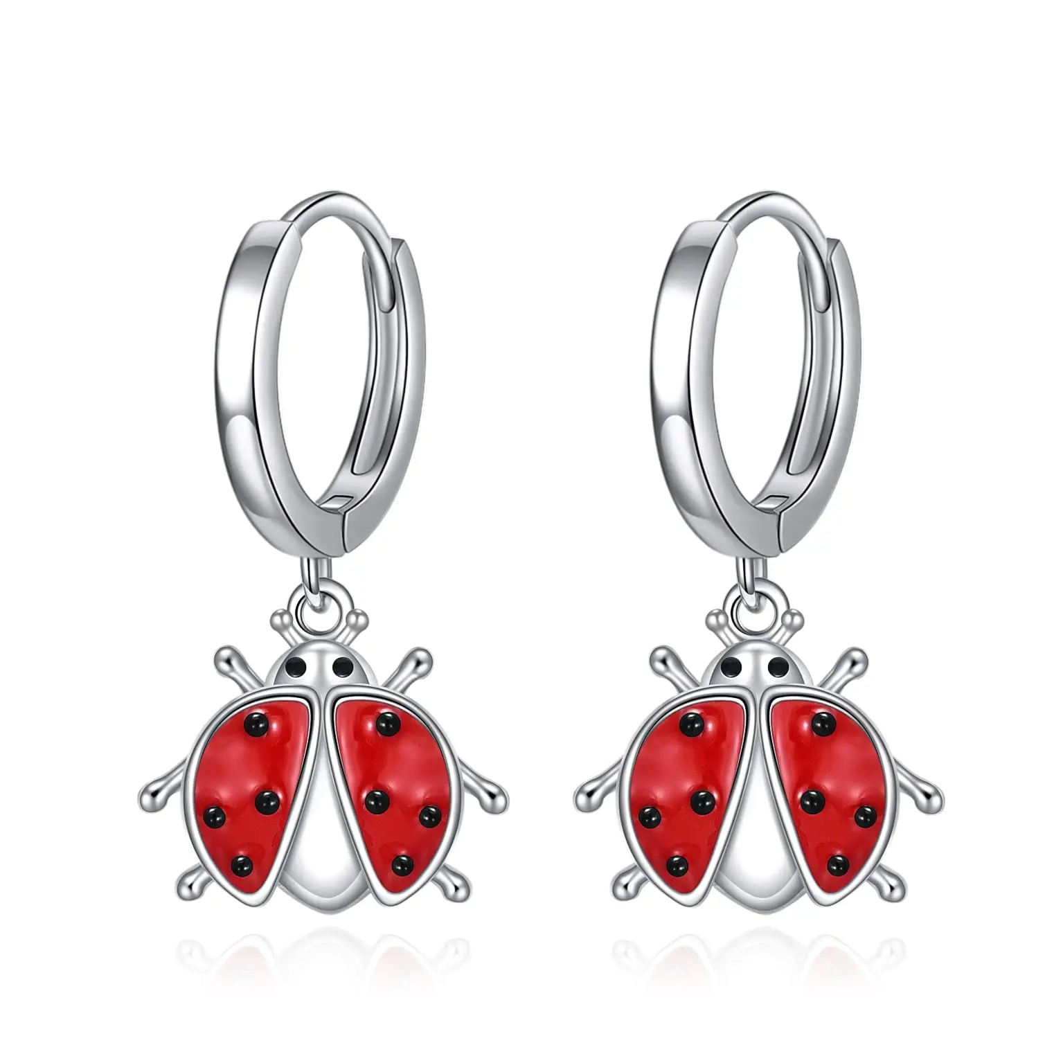 

Серьги с божьей коровкой. 925 пробы серебро, для женщин.