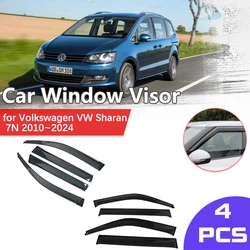Car Window Visor for Volkswagen VW Sharan 7N 2010~2024 Rain Eyebrow Shelter Vent Awning Smoke Deflector Guard Cover Accessories