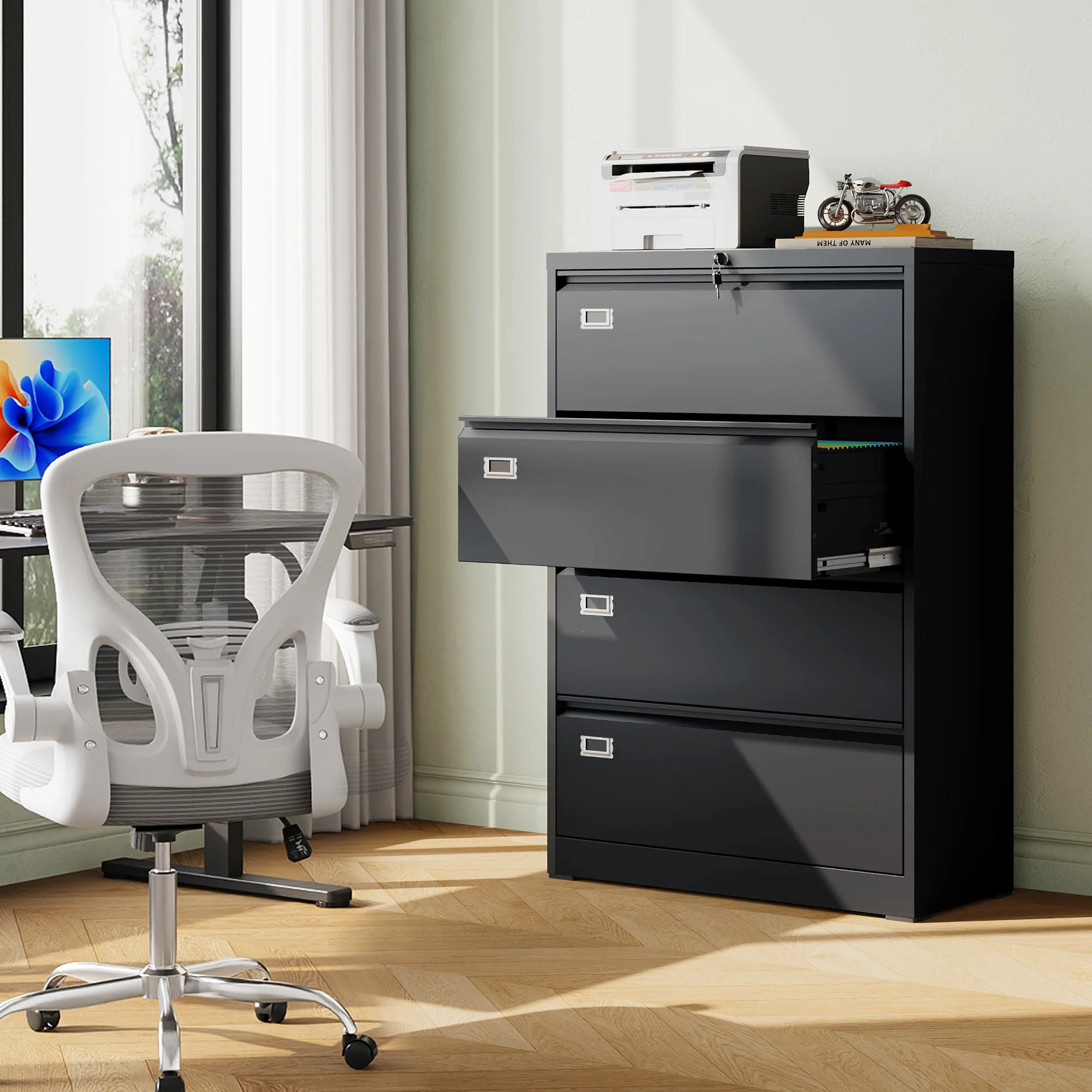 Archiefkast met 4 lades en slo - Office Furniture Dimensions recensie en prijs