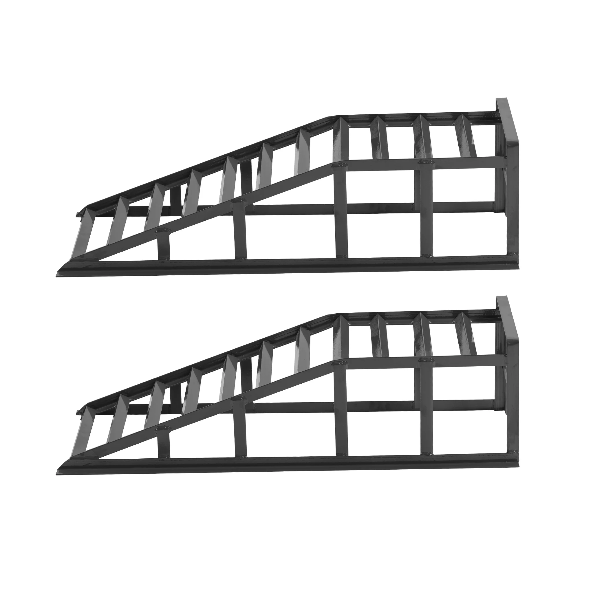 PKW-parkeerplaatsset, met een voet-omhoog-maat van… mm. Voertuighelling, parkeerplatform met overhangbescherming, 2-kamerig.