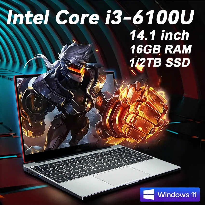 FUCHU Computadora portátil nueva de 14,1 pulgadas, 16GB DDR4, 1TB, 2TB SSD, Intel i3-6100U, portátil con Windows 11… — oferta en AliExpress