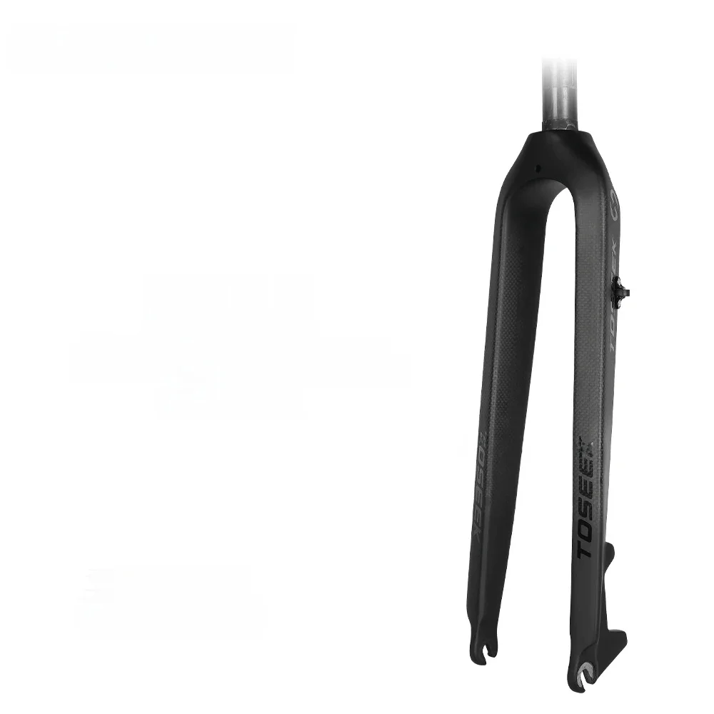 TOSEEK Widelec MTB Widelec przedni roweru z pełnego włókna węglowego 26/27,5/29" Sztywny widelec rowerowy Prosta rura 560g Widelec rowerowy z włókna węglowego — 2