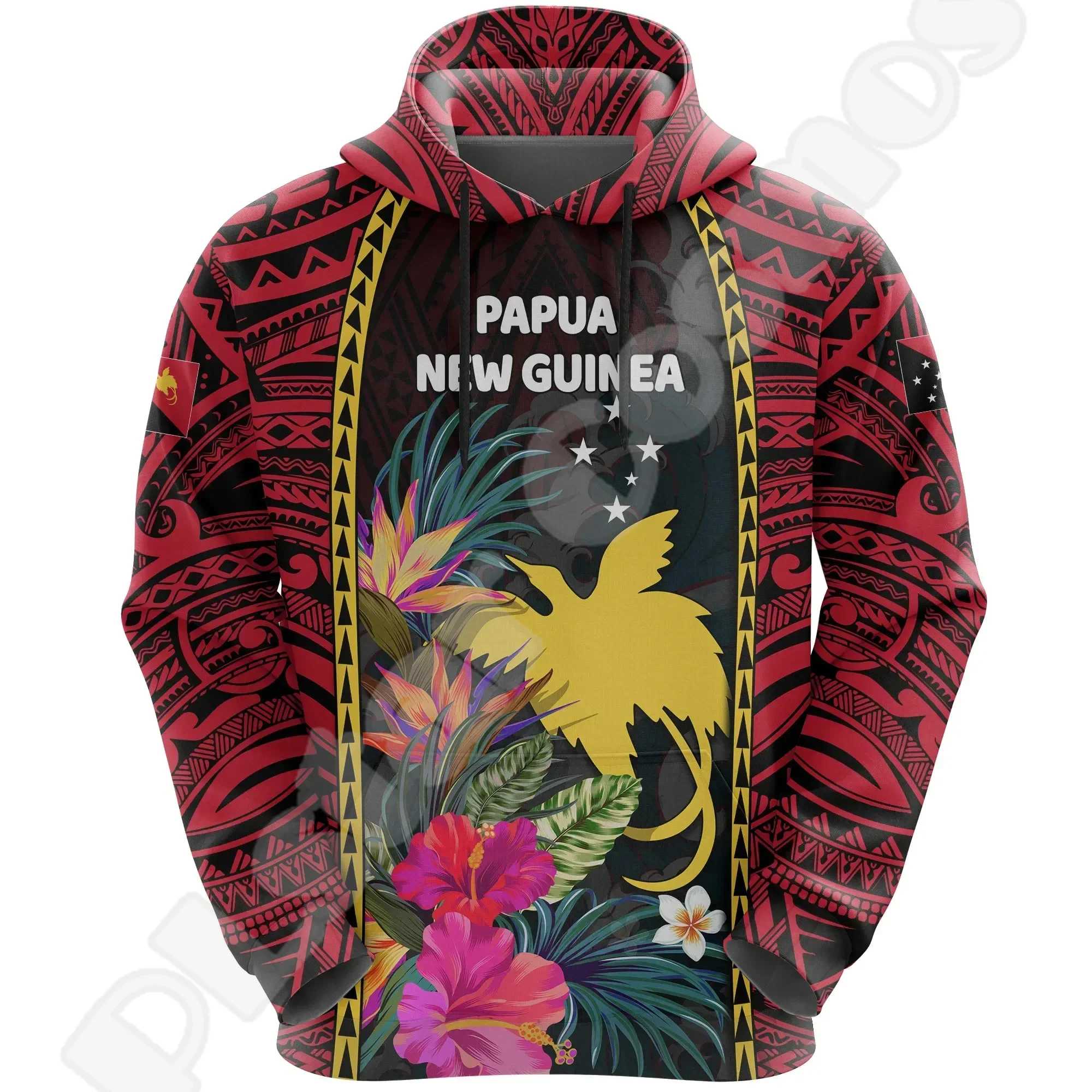 

NewFashion Islands Country Flag Papua New Guinea Culture Tribal Tattoo Retro 3DPrint Pullover Harajuku Casual Hoodies Jacket M26