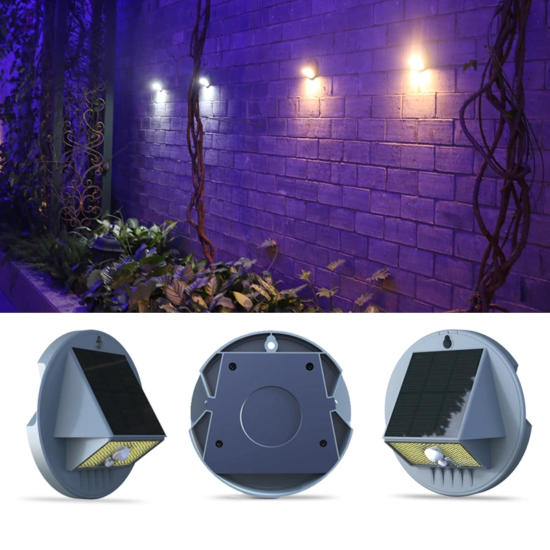 ACMESHIN 500lumens Butterfly Wing Lighting  Solar LED Fence Light IP65 Waterpoor PIR Motion Sensor Solar Outdoor Wall Lamp