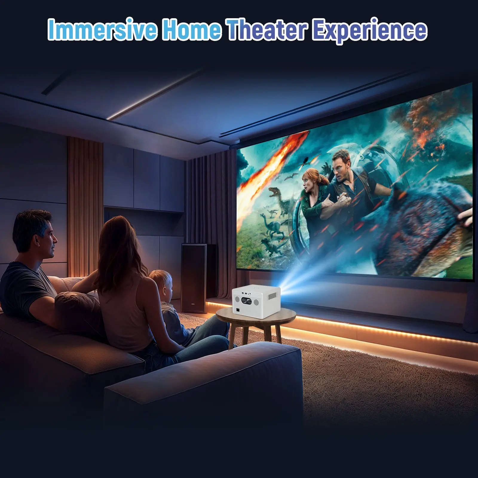 AEEZO P7 проектор Android 11 4K FHD 1920*1080P двойной Wifi 600ANSI 180 ° гибкий BT5.0 кинотеатр наружный портативный проектор PK HY320