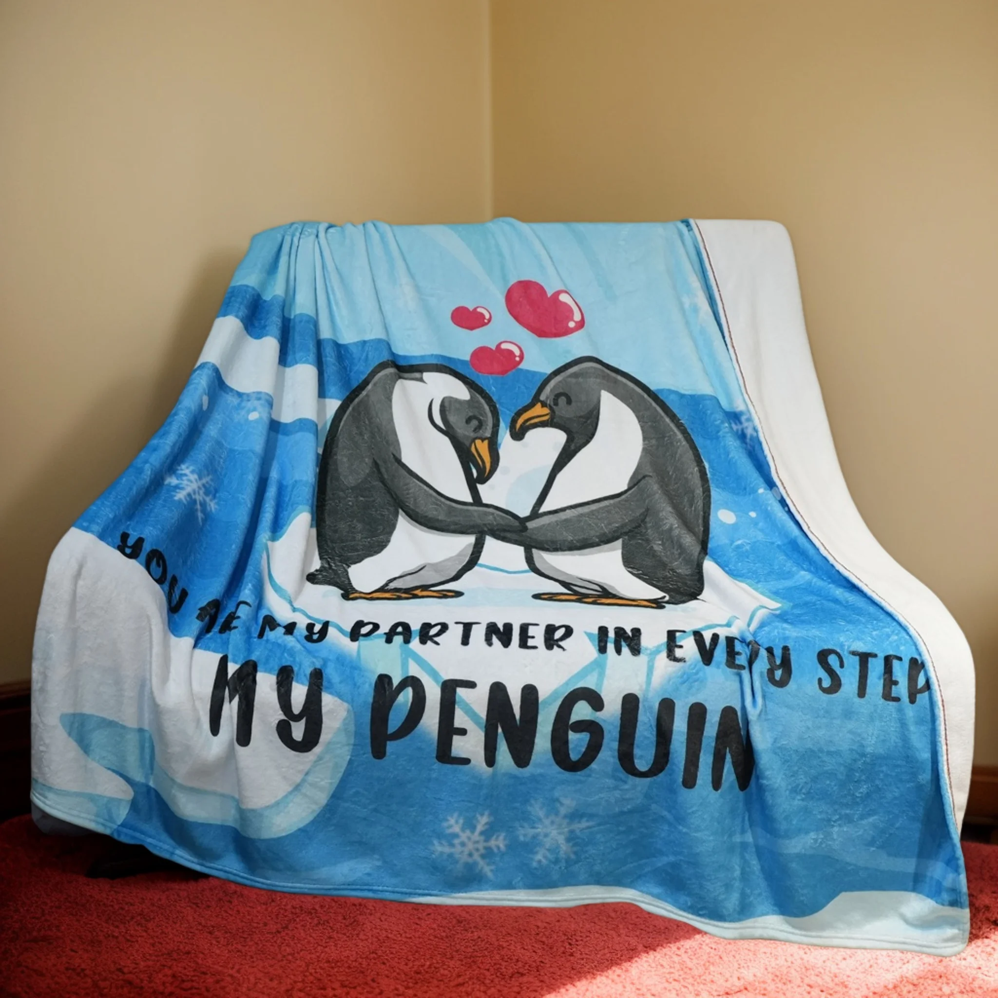 

Cute Penguin Love Blanket – Super Soft Throw with Couple Design, Best Engagement or Wedding Gift for Him, 50×60 Fleece Blanket