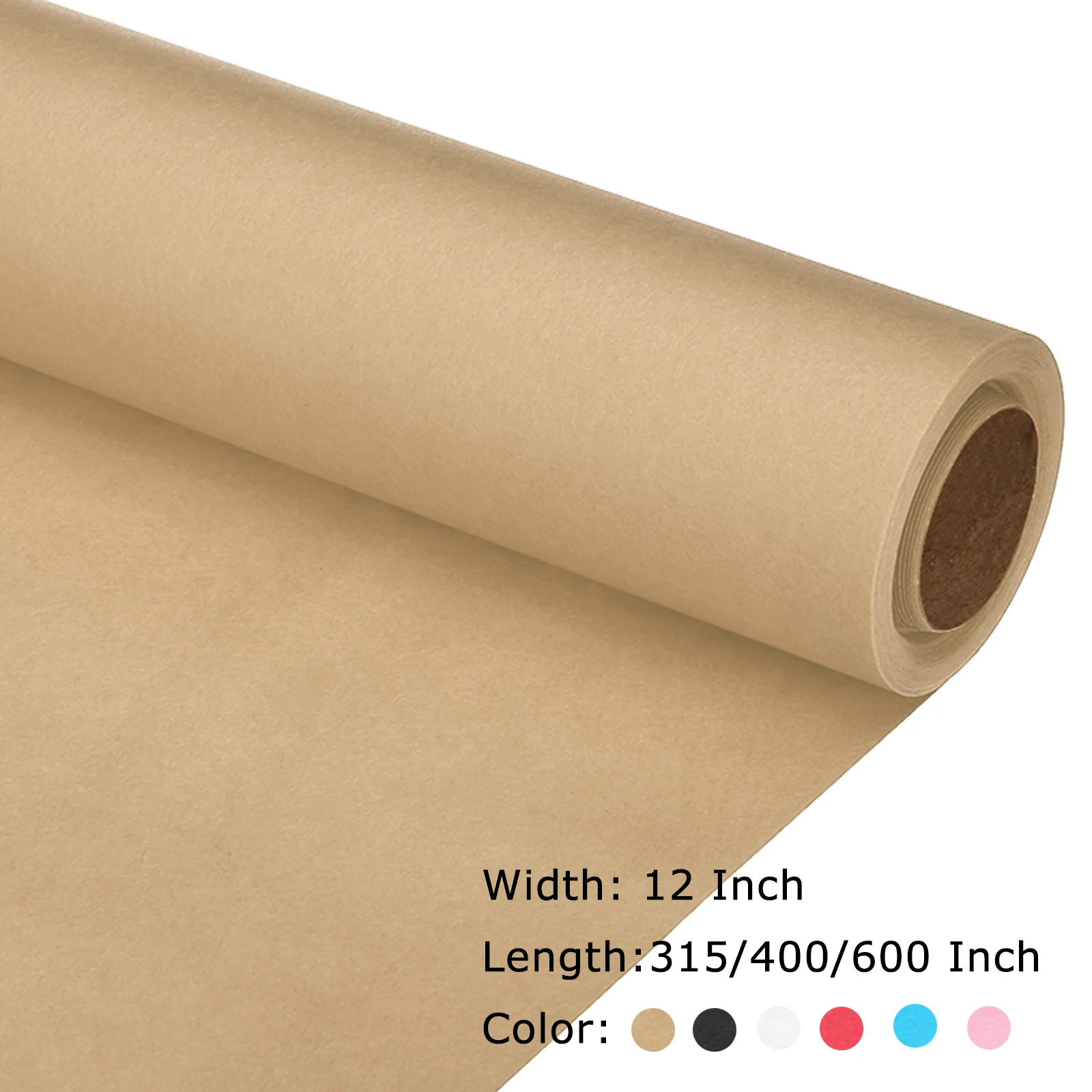 6 Colors 30cm Kraft Paper Wrapping Paper 80GSM Craft Paper Roll Packing Paper for Poster Bulletin Board Gift Wrapping Moving Art